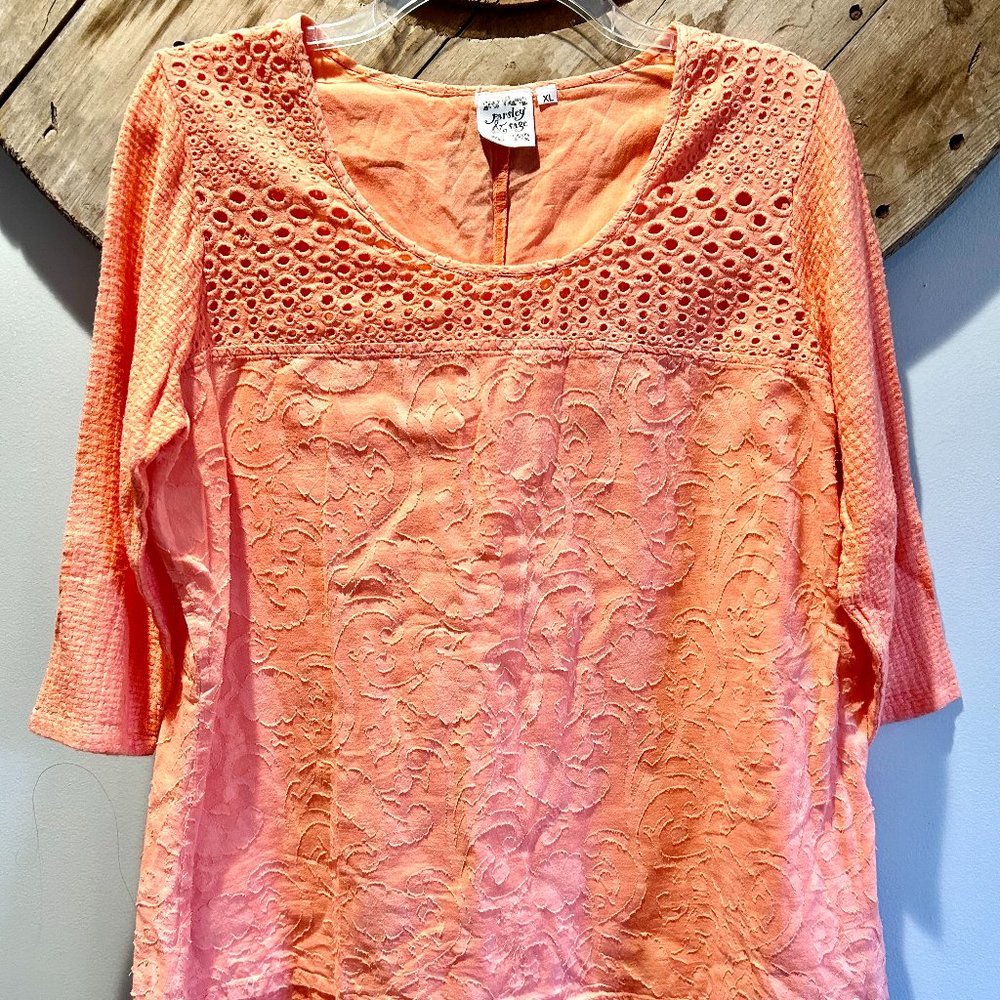 Parsley & Sage Coral Tunic Top Shirt-XL